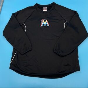 Majestic Florida Marlins Thermal Base Black Size Large